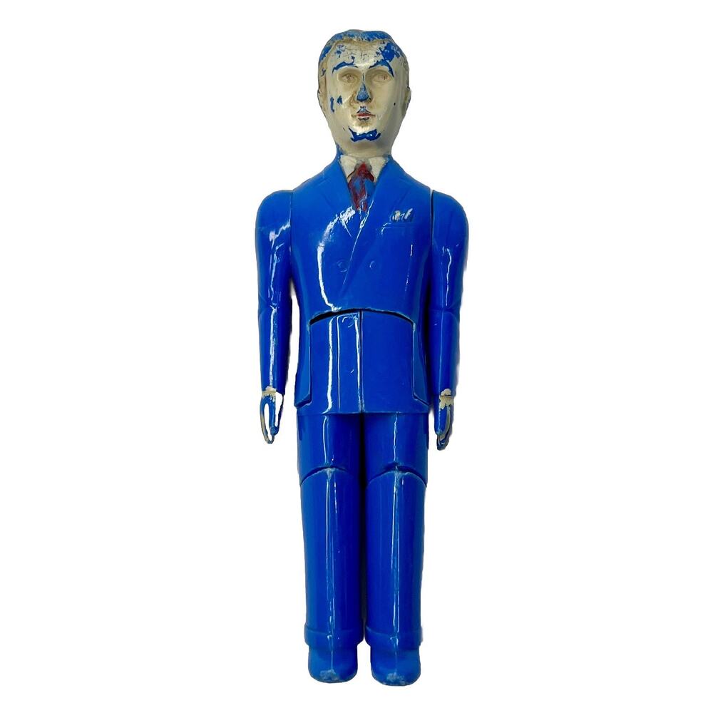 Vintage Renwal Father Dollhouse Dolls No. 44 Articulated Blue Suit Articulated